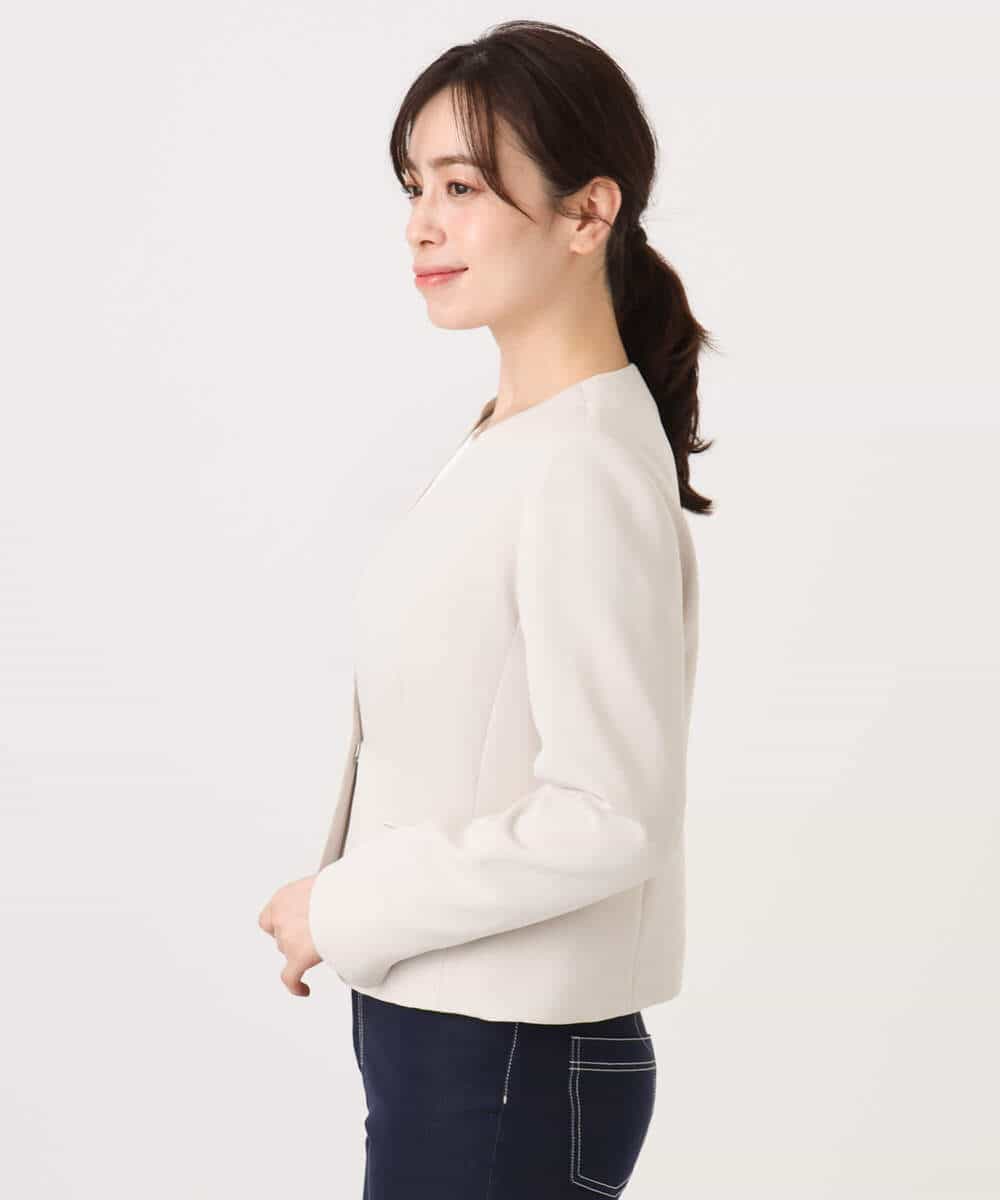 FIDFD10130 OFUON le MK(オフオン　ル　エムケー) [セットアップ対応]ライトラブルクロス カラーレスジャケット/洗える/WEB限定サイズあり ベージュ