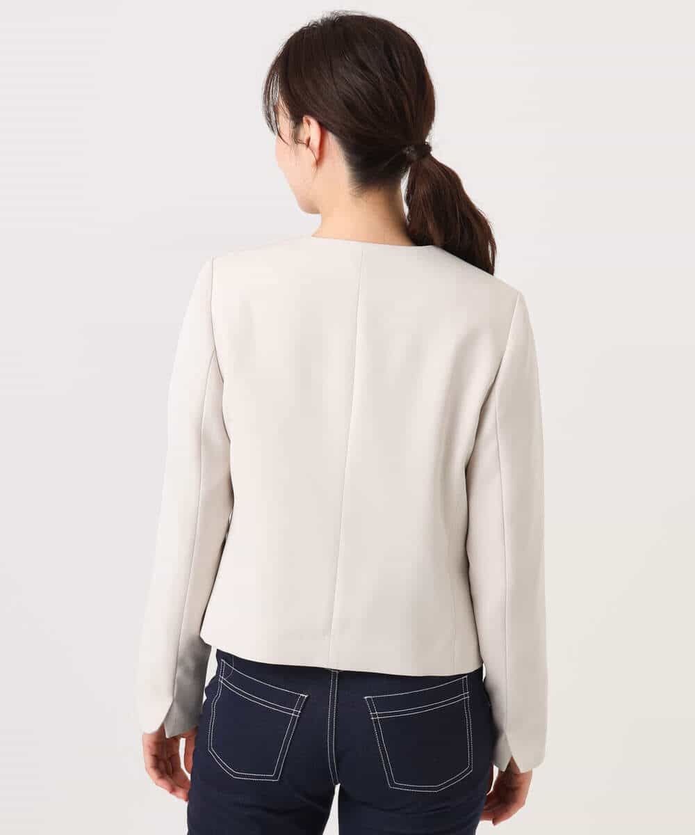 FIDFD10130 OFUON le MK(オフオン　ル　エムケー) [セットアップ対応]ライトラブルクロス カラーレスジャケット/洗える/WEB限定サイズあり ベージュ