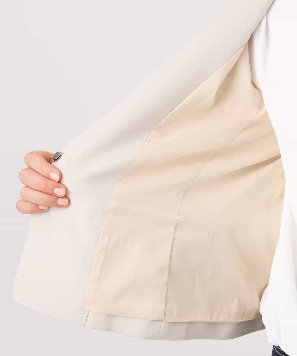 FIDFD10130 OFUON le MK(オフオン　ル　エムケー) [セットアップ対応]ライトラブルクロス カラーレスジャケット/洗える/WEB限定サイズあり ベージュ