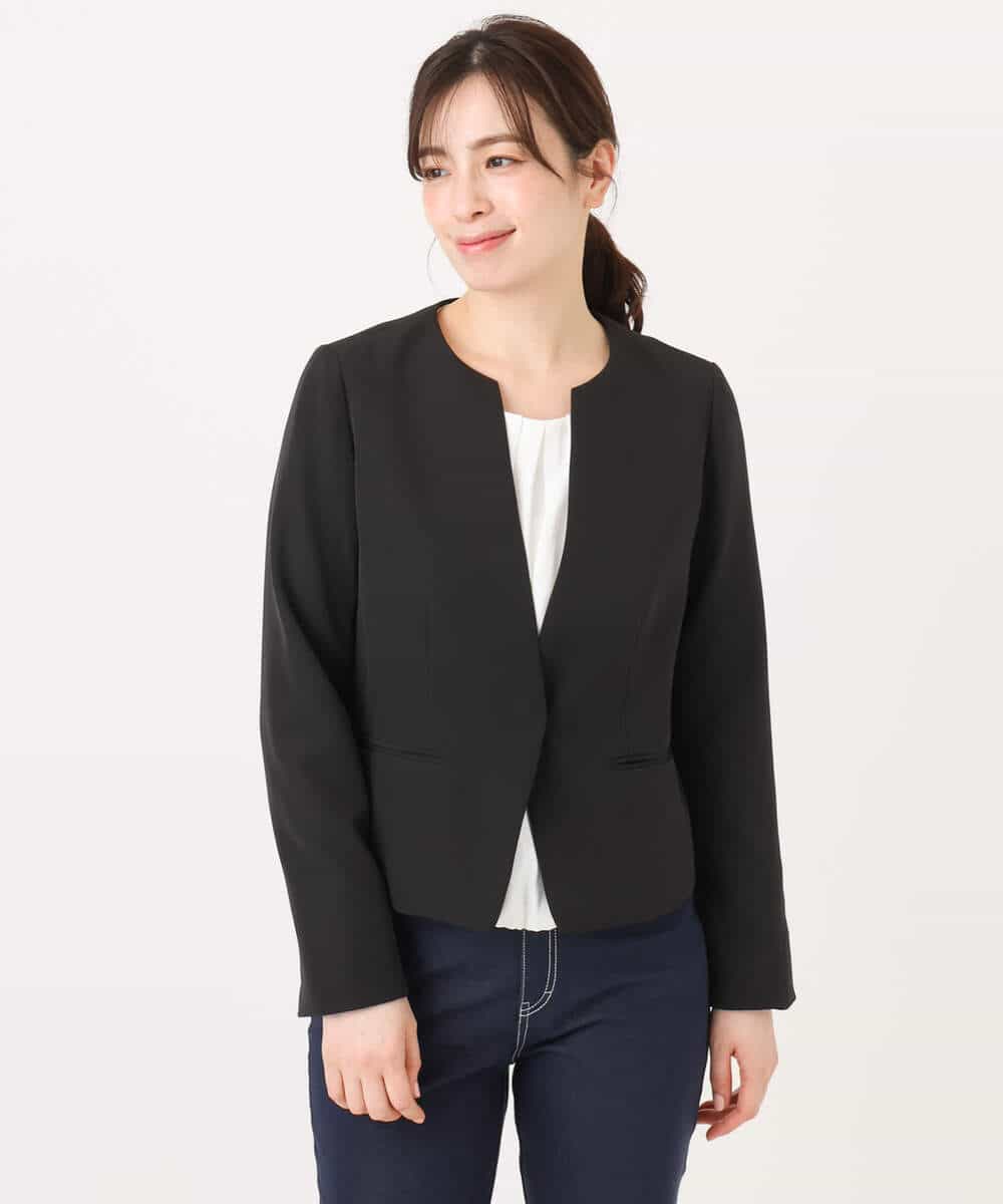 FIDFD10130 OFUON le MK(オフオン　ル　エムケー) [セットアップ対応]ライトラブルクロス カラーレスジャケット/洗える/WEB限定サイズあり ベージュ