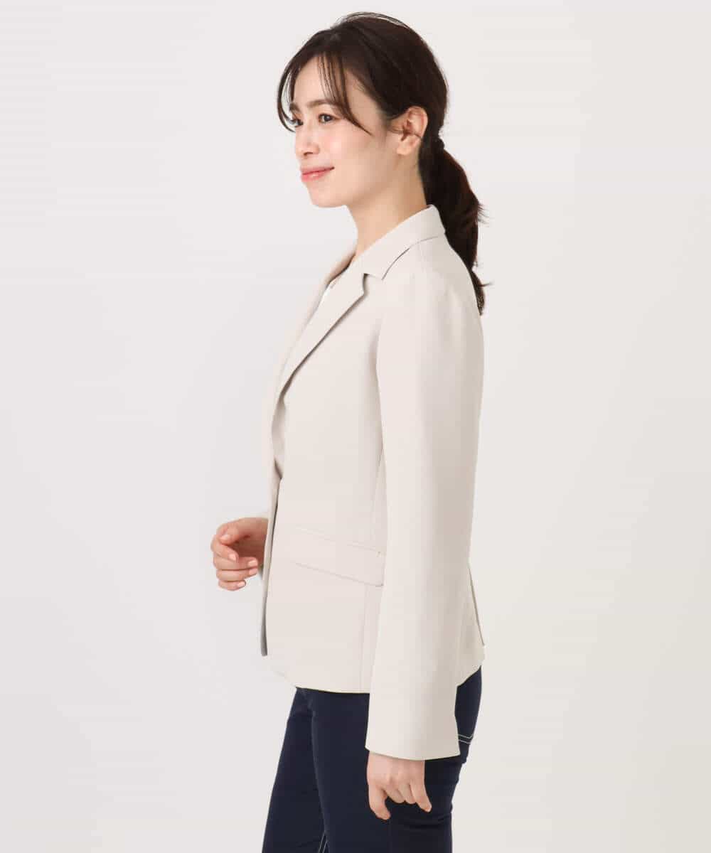 FIDFD11130 OFUON le MK(オフオン　ル　エムケー) [セットアップ対応]ライトラブルクロス テーラードジャケット/洗える/WEB限定サイズあり ベージュ