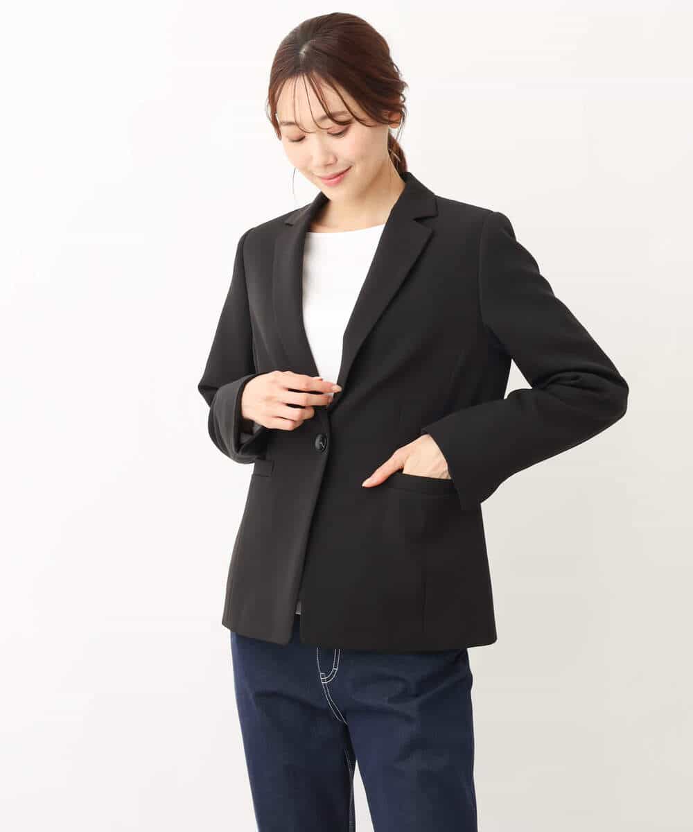 美品】セットアップ ダブルクロス こみ上げ ノーカラージャケット・2 