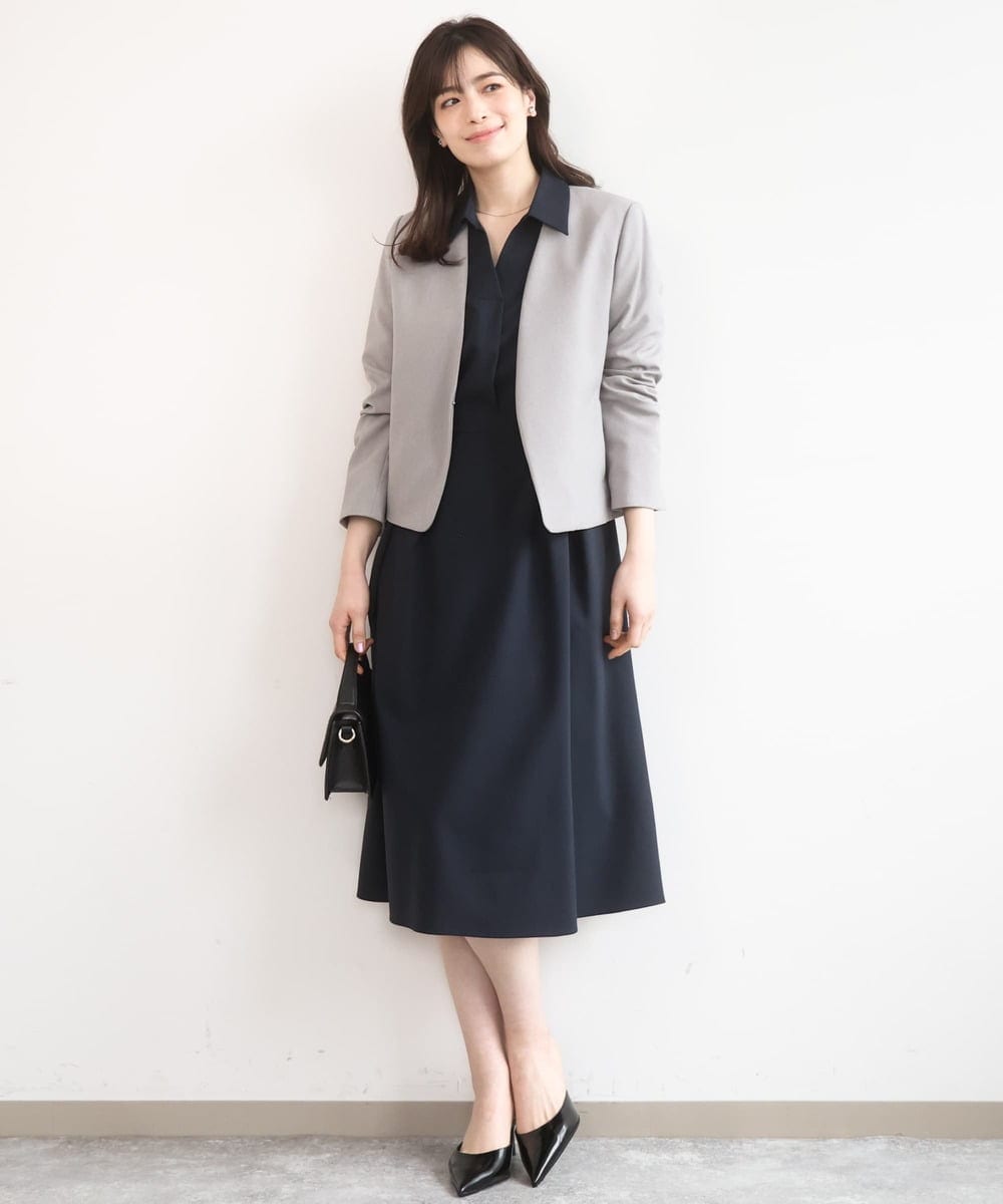 FIDGA30110 OFUON le MK(オフオン　ル　エムケー) [セットアップ対応]カラーレスジャケット/洗える グレー