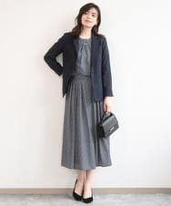 FIDGA31110 OFUON le MK(オフオン　ル　エムケー) [セットアップ対応]テーラードジャケット/洗える グレー