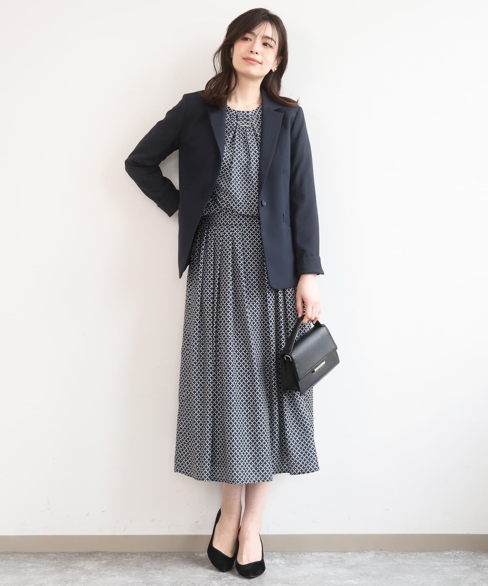 FIDGA31110 OFUON le MK(オフオン　ル　エムケー) [セットアップ対応]テーラードジャケット/洗える グレー