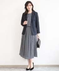 FIDGA31110 OFUON le MK(オフオン　ル　エムケー) [セットアップ対応]テーラードジャケット/洗える グレー