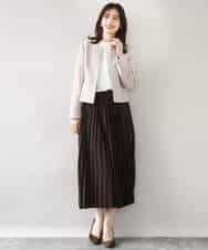 FIDJA51110 OFUON le MK(オフオン　ル　エムケー) [セットアップ対応]ノーカラージャケット/洗える/WEB限定サイズあり ベージュ