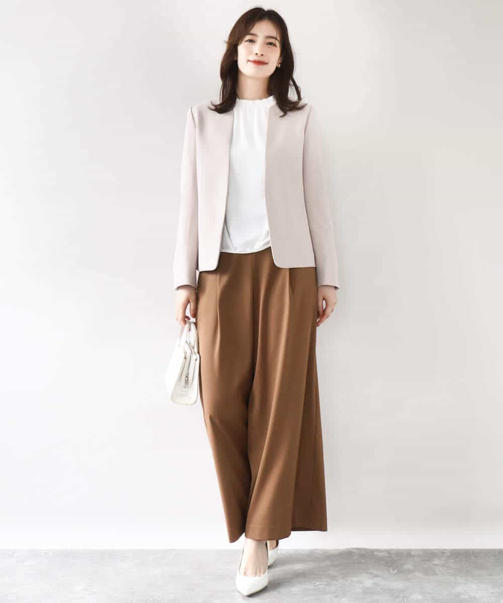 FIDJA52110 OFUON le MK(オフオン　ル　エムケー) [セットアップ対応]カラーレスジャケット/洗える/WEB限定サイズあり ベージュ