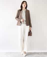 FIDJA52110 OFUON le MK(オフオン　ル　エムケー) [セットアップ対応]カラーレスジャケット/洗える/WEB限定サイズあり ベージュ