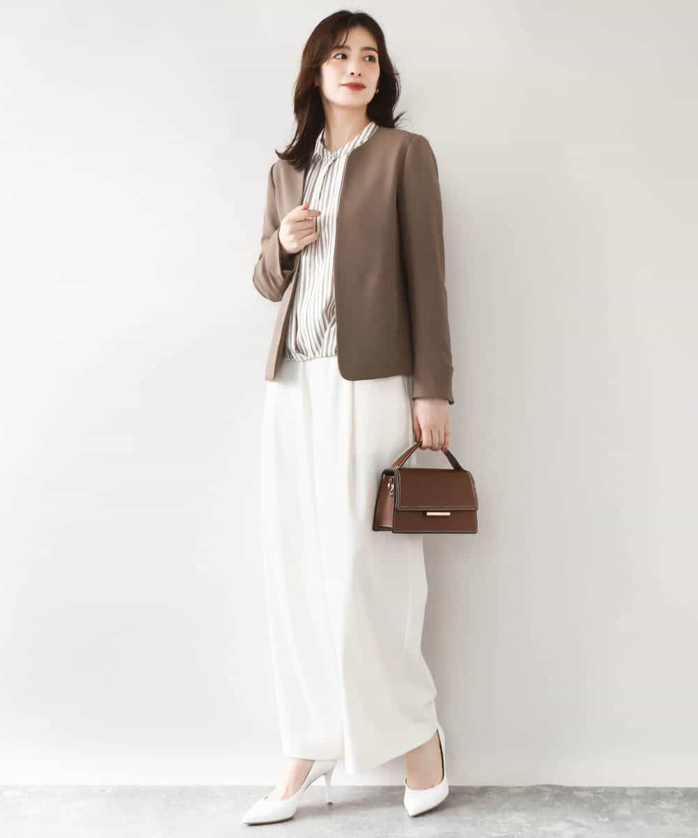 FIDJA52110 OFUON le MK(オフオン　ル　エムケー) [セットアップ対応]カラーレスジャケット/洗える/WEB限定サイズあり ベージュ