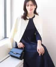 FIEAD09100 OFUON le MK(オフオン　ル　エムケー) ギャザースリーブドッキングワンピース/洗える/WEB限定サイズあり ネイビー