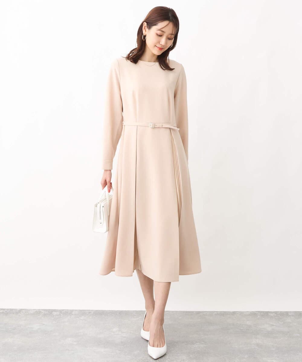 シフォンプリーツデザインツイルワンピース/洗える(ワンピース シフォンプリーツデザインツイルワンピース/洗える(ワンピース