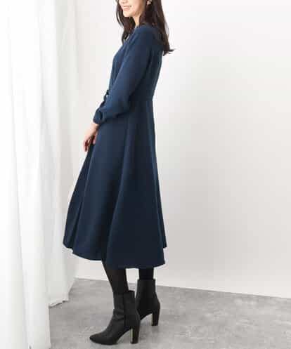 FIEAV20120 OFUON le MK シフォンプリーツデザインツイルワンピース/洗える