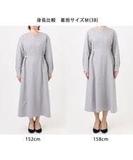 FIEBD12120 OFUON le MK(オフオン　ル　エムケー) ウールライクベルトデザインワンピース/洗える/WEB限定サイズあり ライトグレー