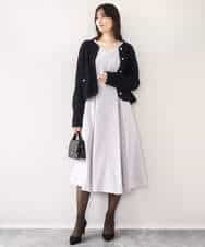 FIEDD20120 OFUON le MK(オフオン ル エムケー) シフォンプリーツデザインワンピース/洗える/WEB限定サイズあり グレイッシュブルー