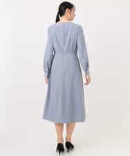 FIEDD20120 OFUON le MK(オフオン ル エムケー) シフォンプリーツデザインワンピース/洗える/WEB限定サイズあり グレイッシュブルー