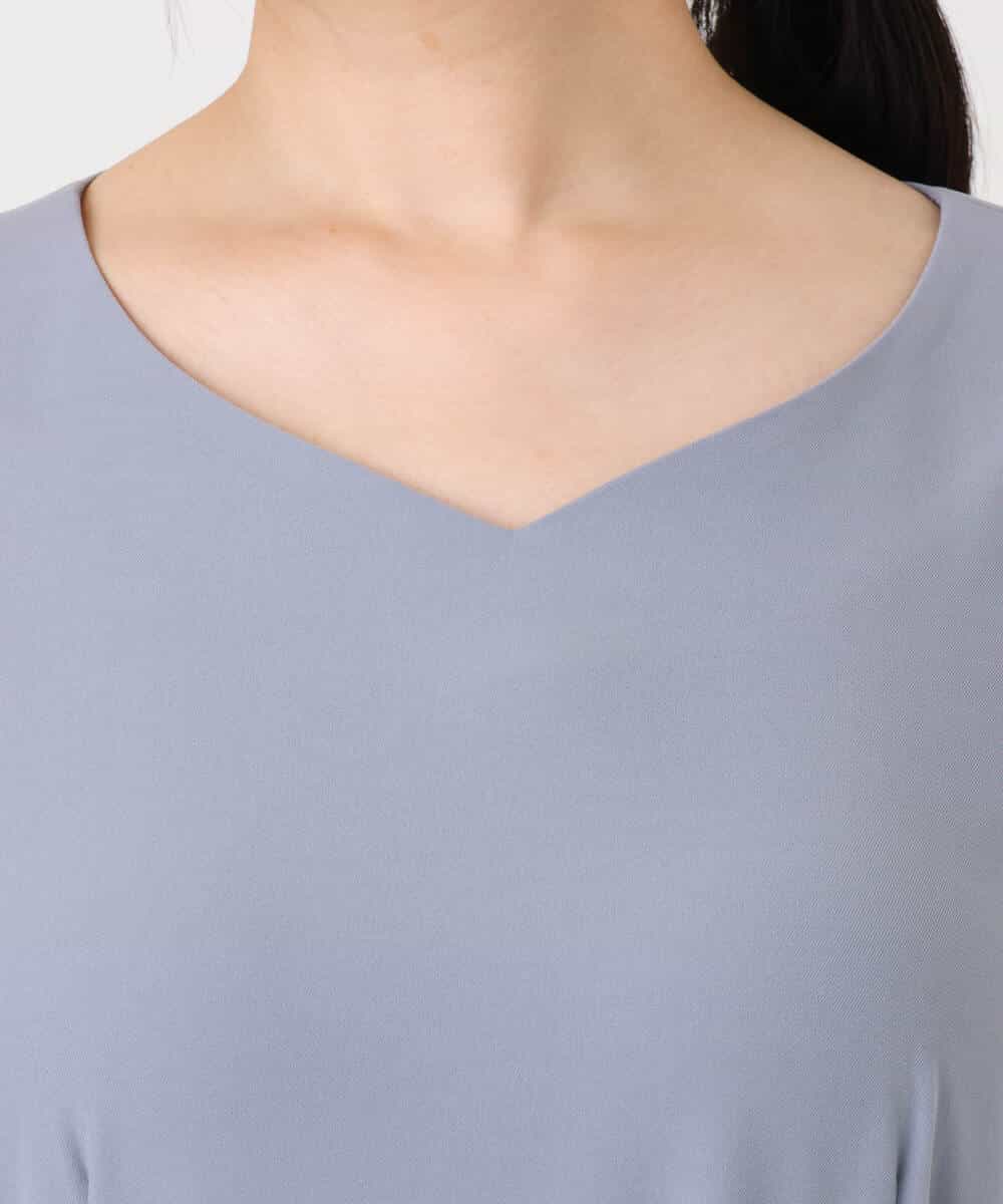 FIEDD20120 OFUON le MK(オフオン ル エムケー) シフォンプリーツデザインワンピース/洗える/WEB限定サイズあり グレイッシュブルー