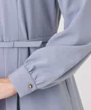 FIEDD20120 OFUON le MK(オフオン ル エムケー) シフォンプリーツデザインワンピース/洗える/WEB限定サイズあり グレイッシュブルー