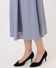 FIEDD20120 OFUON le MK(オフオン ル エムケー) シフォンプリーツデザインワンピース/洗える/WEB限定サイズあり グレイッシュブルー