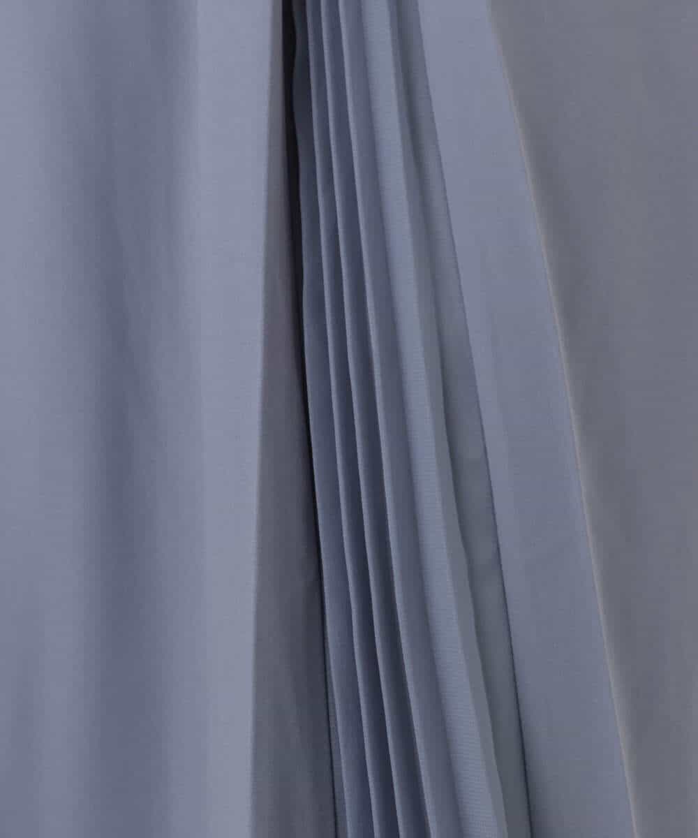 FIEDD20120 OFUON le MK(オフオン ル エムケー) シフォンプリーツデザインワンピース/洗える/WEB限定サイズあり グレイッシュブルー