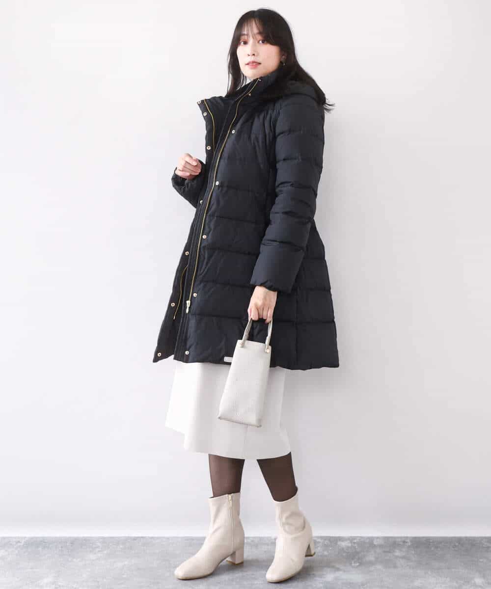 FIEDD21120 OFUON le MK(オフオン ル エムケー) サイドパール調釦デザインVネックジャンパースカート/洗える/WEB限定サイズあり ベージュ