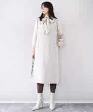 FIEDD21120 OFUON le MK(オフオン ル エムケー) サイドパール調釦デザインVネックジャンパースカート/洗える/WEB限定サイズあり ベージュ