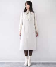 FIEDD21120 OFUON le MK(オフオン ル エムケー) サイドパール調釦デザインVネックジャンパースカート/洗える/WEB限定サイズあり ベージュ