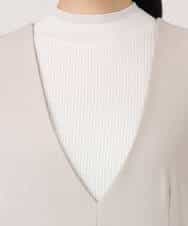 FIEDD21120 OFUON le MK(オフオン ル エムケー) サイドパール調釦デザインVネックジャンパースカート/洗える/WEB限定サイズあり ベージュ