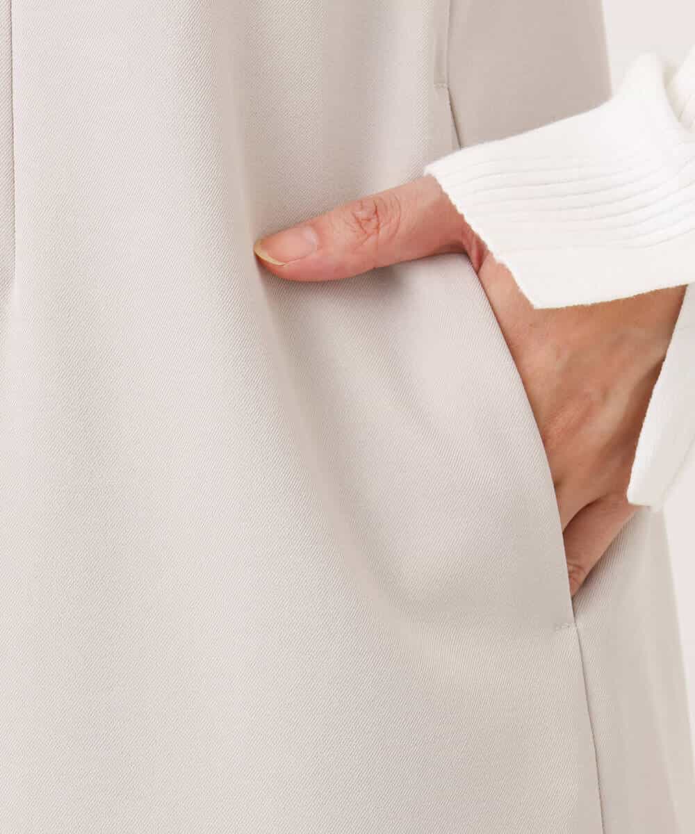 FIEDD21120 OFUON le MK(オフオン ル エムケー) サイドパール調釦デザインVネックジャンパースカート/洗える/WEB限定サイズあり ベージュ