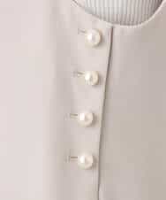 FIEDD21120 OFUON le MK(オフオン ル エムケー) サイドパール調釦デザインVネックジャンパースカート/洗える/WEB限定サイズあり ベージュ