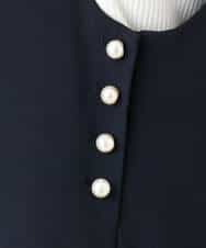 FIEDD21120 OFUON le MK(オフオン ル エムケー) サイドパール調釦デザインVネックジャンパースカート/洗える/WEB限定サイズあり ベージュ