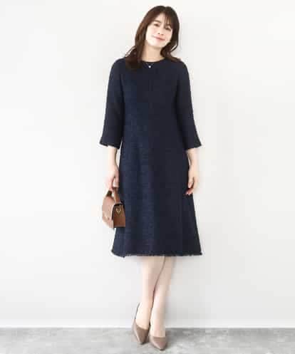 FIEFD03120 OFUON le MK [セットアップ対応]ツイードデザインワンピース/WEB限定