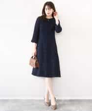 FIEFD03120 OFUON le MK(オフオン　ル　エムケー) [セットアップ対応]ツイードデザインワンピース/WEB限定 ライトグレー