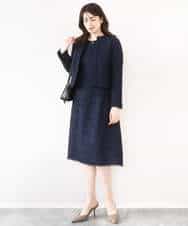 FIEFD03120 OFUON le MK(オフオン　ル　エムケー) [セットアップ対応]ツイードデザインワンピース/WEB限定 ライトグレー