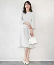 FIEFD03120 OFUON le MK(オフオン　ル　エムケー) [セットアップ対応]ツイードデザインワンピース/WEB限定 ライトグレー