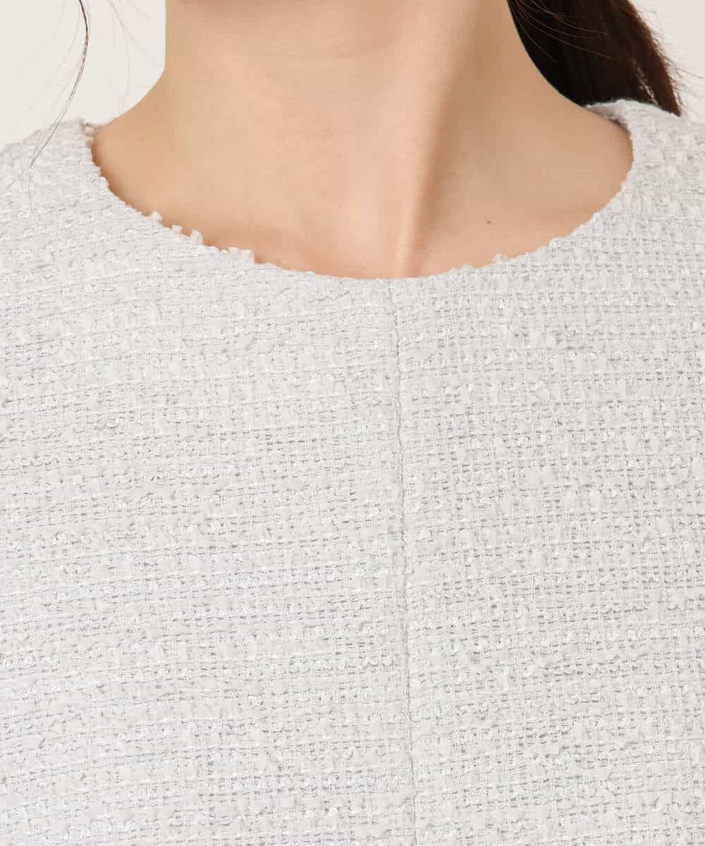 FIEFD03120 OFUON le MK(オフオン　ル　エムケー) [セットアップ対応]ツイードデザインワンピース/WEB限定 ライトグレー