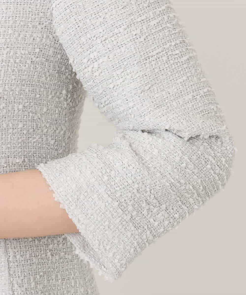 FIEFD03120 OFUON le MK(オフオン　ル　エムケー) [セットアップ対応]ツイードデザインワンピース/WEB限定 ライトグレー