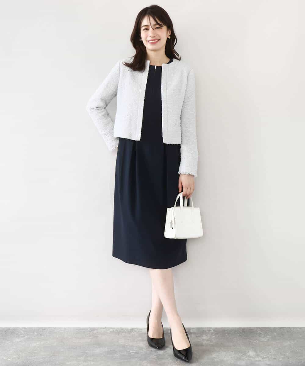 FIEFD05110 OFUON le MK(オフオン　ル　エムケー) ウエストタックワンピース/洗える/WEB限定サイズあり アイボリー