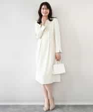 FIEFD05110 OFUON le MK(オフオン　ル　エムケー) ウエストタックワンピース/洗える/WEB限定サイズあり アイボリー