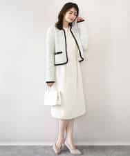 FIEFD05110 OFUON le MK(オフオン　ル　エムケー) ウエストタックワンピース/洗える/WEB限定サイズあり アイボリー