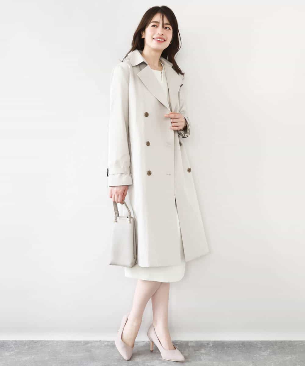 FIEFD05110 OFUON le MK(オフオン　ル　エムケー) ウエストタックワンピース/洗える/WEB限定サイズあり アイボリー