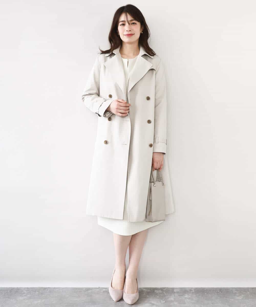 FIEFD05110 OFUON le MK(オフオン　ル　エムケー) ウエストタックワンピース/洗える/WEB限定サイズあり アイボリー