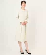 FIEFD05110 OFUON le MK(オフオン　ル　エムケー) ウエストタックワンピース/洗える/WEB限定サイズあり アイボリー