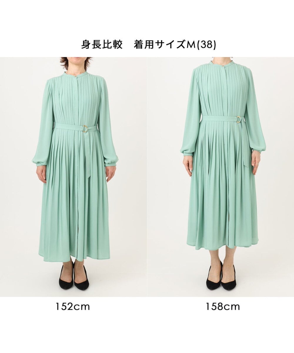 FIEFD09120 OFUON le MK(オフオン　ル　エムケー) プリーツジョーゼットワンピース/洗える/WEB限定サイズあり ダークグレー