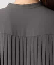 FIEFD09120 OFUON le MK(オフオン　ル　エムケー) プリーツジョーゼットワンピース/洗える/WEB限定サイズあり ダークグレー