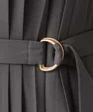 FIEFD09120 OFUON le MK(オフオン　ル　エムケー) プリーツジョーゼットワンピース/洗える/WEB限定サイズあり ダークグレー