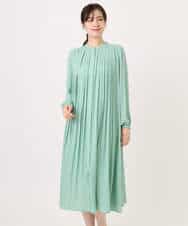 FIEFD09120 OFUON le MK(オフオン　ル　エムケー) プリーツジョーゼットワンピース/洗える/WEB限定サイズあり ダークグレー