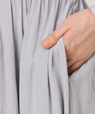 FIEFD13110 OFUON le MK(オフオン　ル　エムケー) パウダーサテン ボウタイワンピース/洗える/WEB限定サイズあり グレイッシュブルー