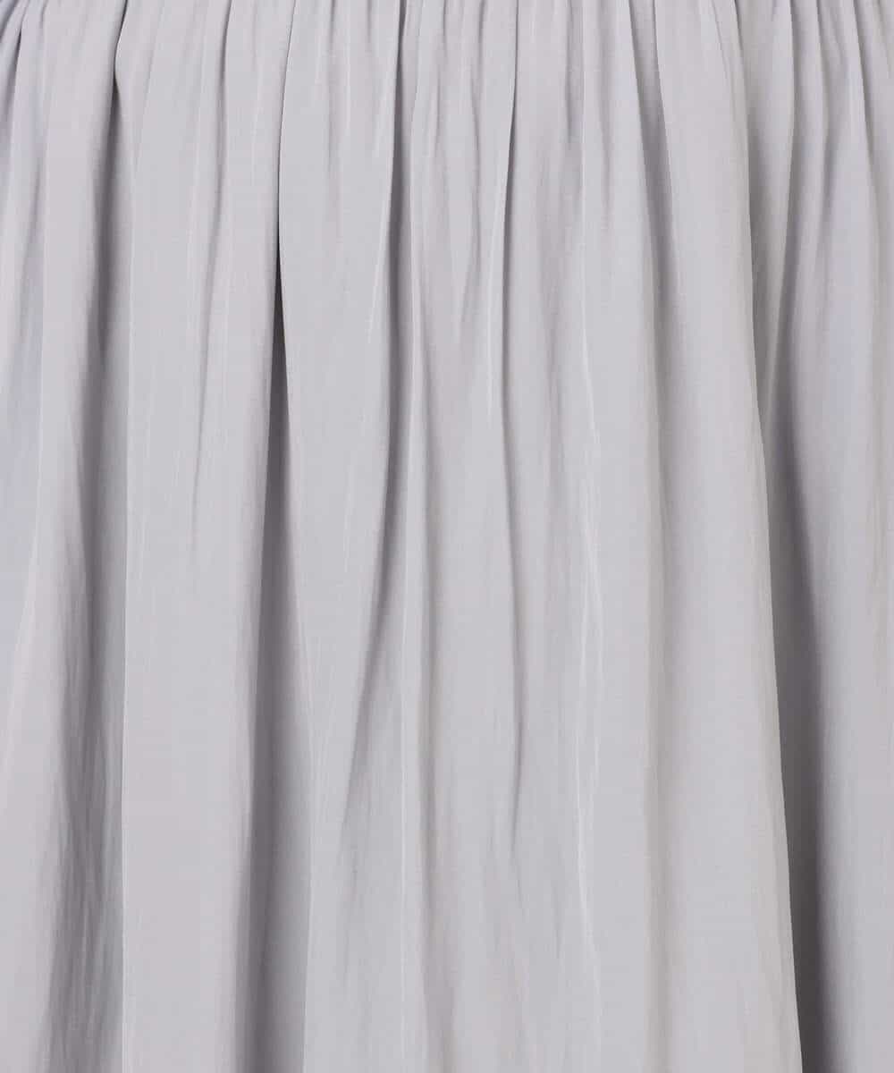 FIEFD13110 OFUON le MK(オフオン　ル　エムケー) パウダーサテン ボウタイワンピース/洗える/WEB限定サイズあり グレイッシュブルー