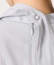 FIEFD13110 OFUON le MK(オフオン　ル　エムケー) パウダーサテン ボウタイワンピース/洗える/WEB限定サイズあり グレイッシュブルー